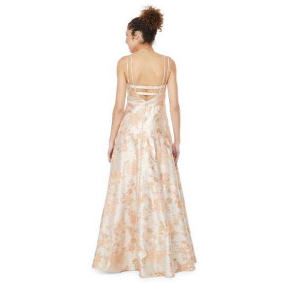 Light Blue/Periwinkle Floral Long Prom Dress - Picture 13 of 13